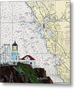 Point Bonita Lighthouse On Noaa Nautical Chart Metal Print