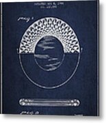 Poker Chip Patent From 1944 - Navy Blue Metal Print