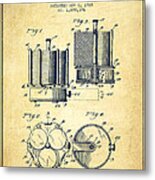 Poker Chip Set Patent From 1928 - Vintage Metal Print