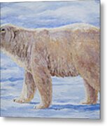 Polar Bear Mini Painting Metal Print