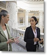 Politicians Talking In Government Building Metal Print