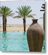 Pool Area At The Bab Al Shams Desert Metal Print