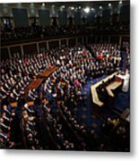 Pope Francis Addresses Joint Meeting Of Metal Print