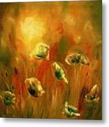 Poppies At Sunset Metal Print