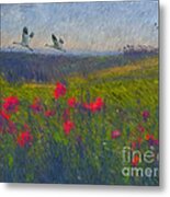 Poppies Of Tuscany Metal Print