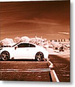 Porsche Car Side Profile Brown Near Infrared Metal Print