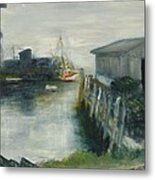 Port Clyde In Fog Metal Print