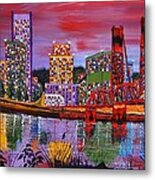 Portland City Lights 22 Metal Print