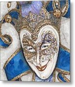 Portrait In Jester Mask - Venice - Acryl - Elena Yakubovich Metal Print