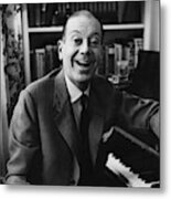 Portrait Of Cole Porter Sitting At His Piano Metal Print