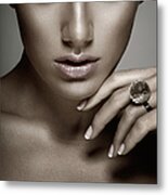 Portrait Of Girl With A Ring Metal Print