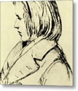 Portrait Of The Composer Johannes Brahms Aged 20 Metal Print