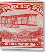 Postal Biplane, U.s. Parcel Post Stamp Metal Print