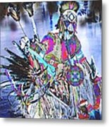 Powwow Dancer In Warrior Regalia Metal Print