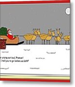 Prancers Gotta Go Christmas Card Metal Print