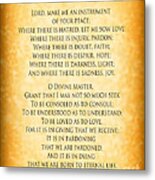 Prayer Of St Francis - Pope Francis Prayer - Gold Parchment Metal Print