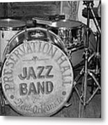 Preservation Hall Jazz Band Drum Bw Metal Print