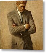 President John F. Kennedy Official Portrait By Aaron Shikler Metal Print