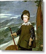 Prince Balthasar Carlos 1629-49 Dressed As A Hunter, 1635-36 Oil On Canvas Metal Print