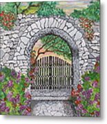 Private Garden At Sunset Metal Print