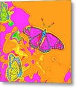 Psychedelic Butterflies Metal Print