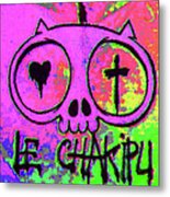 Psychedelic Cat Metal Print