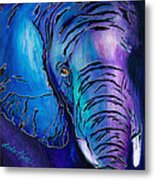 Purple Elephant Metal Print