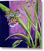 Purple Orchids Metal Print