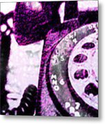 Purple Rotary Phone Metal Print