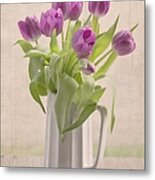 Purple Spring Tulips Metal Print