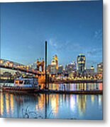 Queen City Panorama At Twilight Metal Print