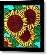 Quilted Sunflowers Metal Print