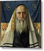 Rabbi With Prayer Shawl Metal Print