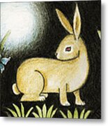 Rabbit And The Butterfly . . . From The Tapestry Series Metal Print
