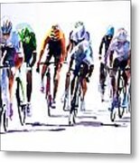 Racing Le Tour Metal Print