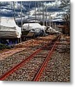 Rails And Boats Metal Print