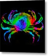 Rainbow Crab Metal Print