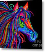 Rainbow Horse Head Metal Print
