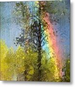 Rainbow In The Forest Metal Print