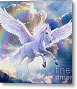 Rainbow Pegasus Metal Print