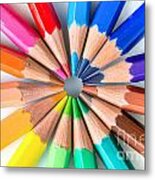 Rainbow Colored Pencils Metal Print