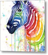 Rainbow Zebra - Ode To Fruit Stripes Metal Print