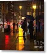 Rainy Night New York Metal Print