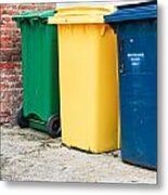 Recycling Bins Metal Print