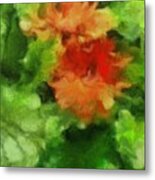Red And Green Flower Floral Plants Botanicals Garden In Spring And Summer By Mendyz Metal Print