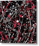 Red And Grey Paint Splatter I Metal Print