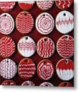 Red And White Christmas Cookies Metal Print