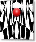 Red Ball 21 V Panoramic Metal Print