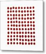 Red Berries In A Grid Metal Print