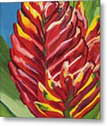 Red Bromeliad Metal Print